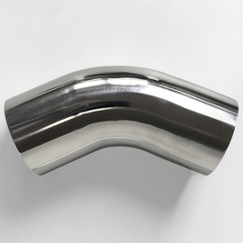 2 Inch 45 Degree Elbow Stainless Mandrel Bend Elbow - 2" Leg- 16GA/. 065" Wall - Thickned SS304 Stainless Steel Piping Tip for Automotive Exhaust Welding (OD: 2 ")