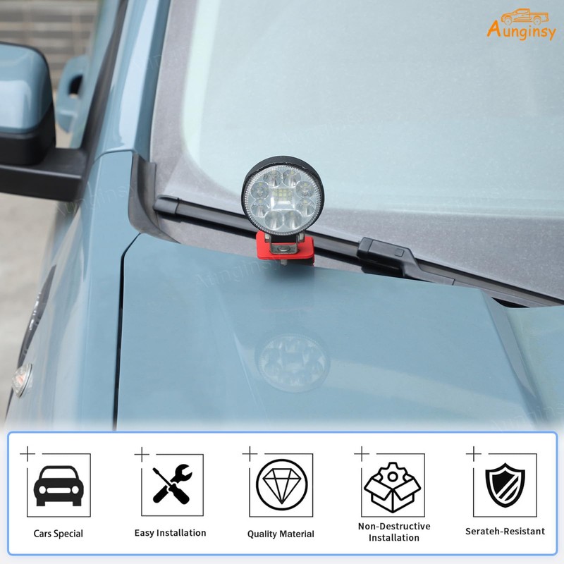Car Ditch Hood Light Mount Brackets Compatible with Ford Maverick