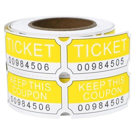 L LIKED 250 Raffle Tickets Rolls,Yellow (4 Color Selection),Double Roll,50/50 Raffle Tickets for Events, Entry, Class Reward