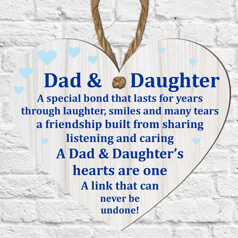 Pixie's Gifts Wooden or Acrylic Heart Plaque for Dad -