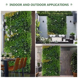 ANMINY 16Pcs Grass Wall Panels 10" x 10" Artificial Grass Plant Greenery Wall Backdrop 11 Sqft Thickened High-Density Faux Boxwood Panels Privacy Fence Hedge for Indoor Outdoor Party Wedding Garden