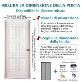 Phantasy Black Magnetic Mosquito Net for Door, Net End Curtain Mosquito Net Door with Totally, Closes Alone for Balcony, Easy Installation, 90x210 CM