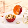 QIFU Classical Red Apple Style Enameled Trinket Box Hinged, Unique