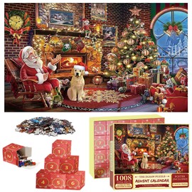 SPHERETRON Puzzle Advent Calendar 24 Pieces Boxes in Each 42 Pieces Puzzle Puzzle for Adults and Children Countdown to Christmas Calendar for Holiday Home Decoration (C)