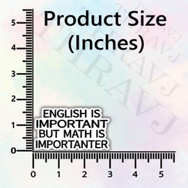 3Pcs English is Important But Math is Importanter Humorous Quotes Vinyl Stickers Durable for Laptops Water Bottles Phones Tumblers Notebooks Cars Mugs Size1.8 x 3 Inch