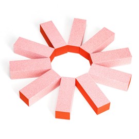 GazePlus Nail Buffers, 10pcs Buffering Block 3 Way Coarse Grit 60/60/60, 3.5" Long, Pre Application Buff for Acrylic Nail Gel Polish Nail, Pedicure, Manicure, Orange