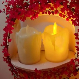12 Velas Luz Led Ámbar Derretidas Navidad Halloween 9cm