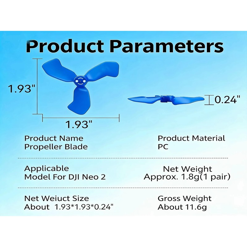 For DJI Neo 2 Propellers, 4 Precision Balanced Blades+ 2x