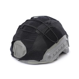 Maizoon Tactical Helmet Cover Military Paintball Hunting Shooting Gear with Elastic Cord Hook-and-Loop Fasteners and Buckle Black