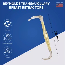Stellmacher Instruments inc REYNOLDS Transauxillary Breast Retractors Premium Plastic Surgery Instruments - 24 cm