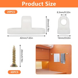 AOROPS Awning Eyelets Set, 20 Pieces Awning Awning for Motorhome and Caravan, Vertical and Horizontal Installation with 40 Screws (Horizontal)