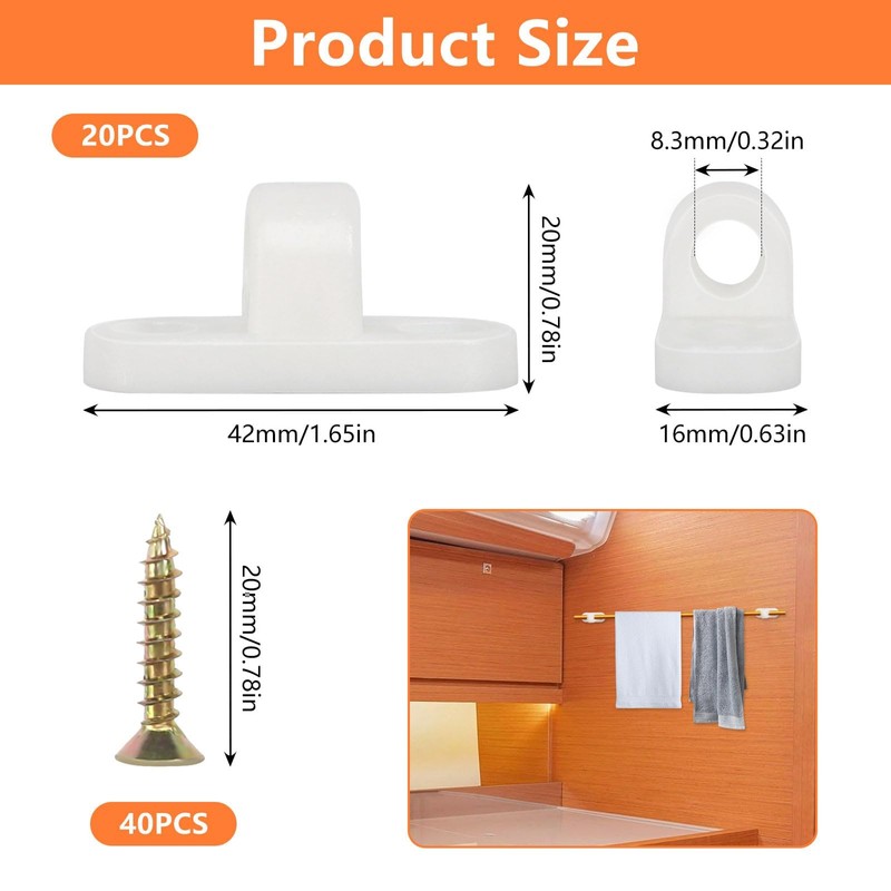 AOROPS Awning Eyelets Set, 20 Pieces Awning Awning for Motorhome