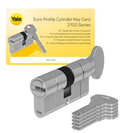 Yale 2100 Serie Euro-Profilzylinder (Patentiert) - Doppelt - 27/35 - Satin-Nickel - Blistermenge 1