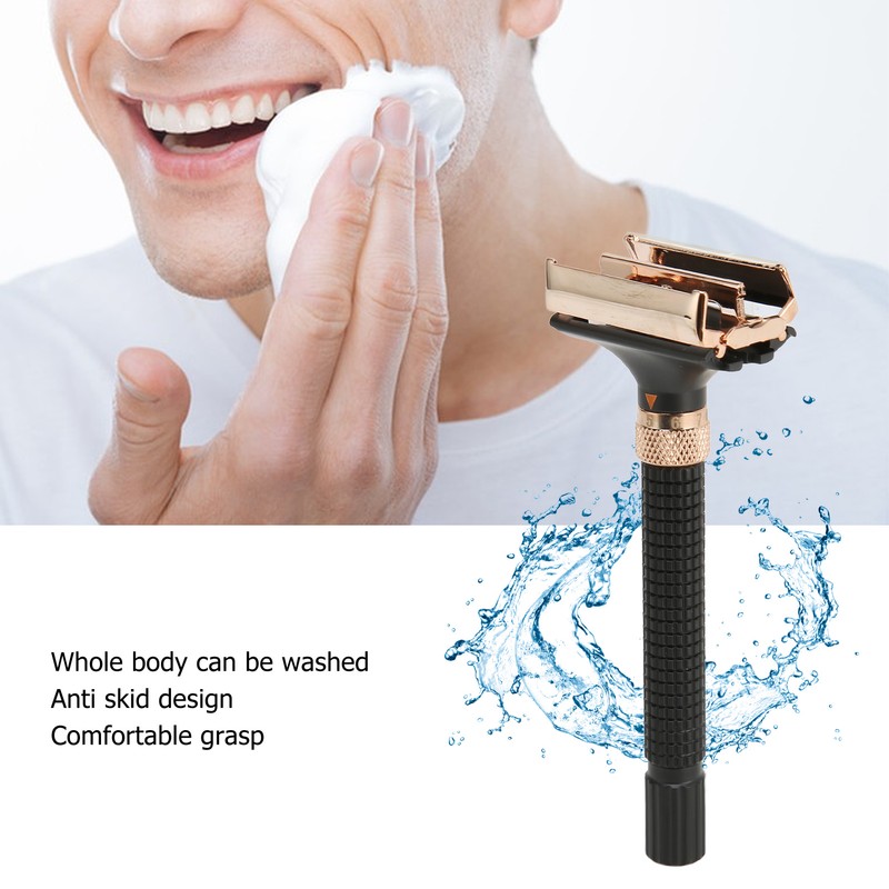 Shaving Handle Metal Safety Double Edge Reusable Shaving Long Handle