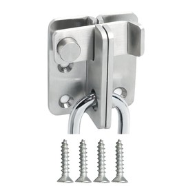 Ruayia Door Lock Deadbolt, Small Stainless Steel, Sliding Bolt with Fixed Screw, Bolt Latch for Doors, Windows, Bathroom, Cabinets and Drawers (Left Open) - Silver