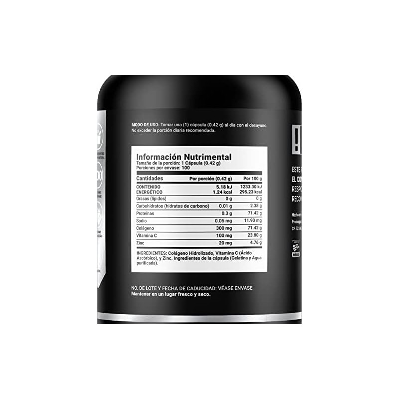 B Life Zinc de 100 Cápsulas con Colágeno y Vitamina