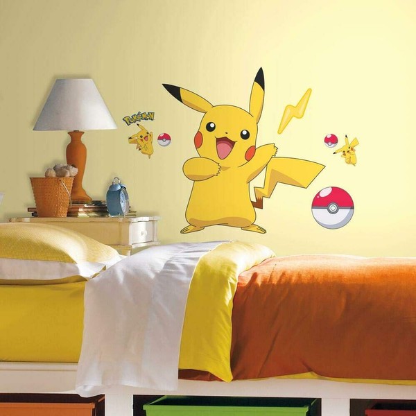 RoomMates RMK2536GM Pokemon Pikachu Peel and Stick Wall Decals , Yellow
