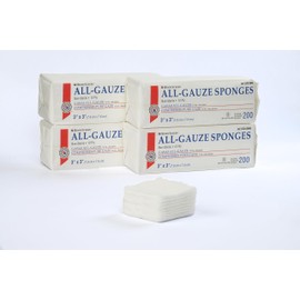 Henry Schein 200/Pack Non-Sterile Gauze Pads 3’’ x 3’’ for Wound Dressing Gauze Sponge-Pads for Wound Care & Home First Aid Kits -12-Ply - 100% Cotton & Highly Absorbent