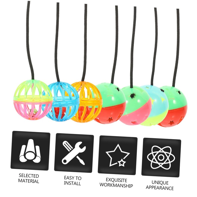 Sosoport Compact Reptile Bell Balls 7 Pack Sucker Toys for