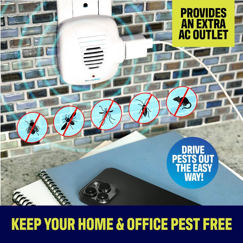 Bell and Howell Ultrasonic Pest Repellers with Extra Outlet -