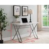 KB Designs - Modern Home Office Workstation Computer Desk, White/Chrome