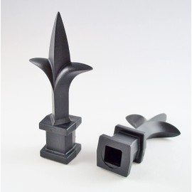 Retrospec Creations 25 Each for 1/2” Black Plastic Finial Tops for Iron Picket Fence Triad Spear – #1-50