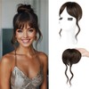 Flufymooz Clip in Bangs,12 Inch French Bang Fringe with Temples