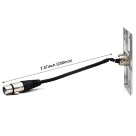 (2-Pack) XLR Wall Plate with Cable, 3-Pin Male Wall Plate to Female Connector, Professional Audio Installation Panel, Stainless Steel, Solderless