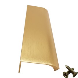 M4TEC Bar Kitchen Cabinet Door Handles Cupboards Drawers Bedroom Furniture Concealed Finger Edge Pull Handle Brushed Brass. VD3 Series: 704/352 mm