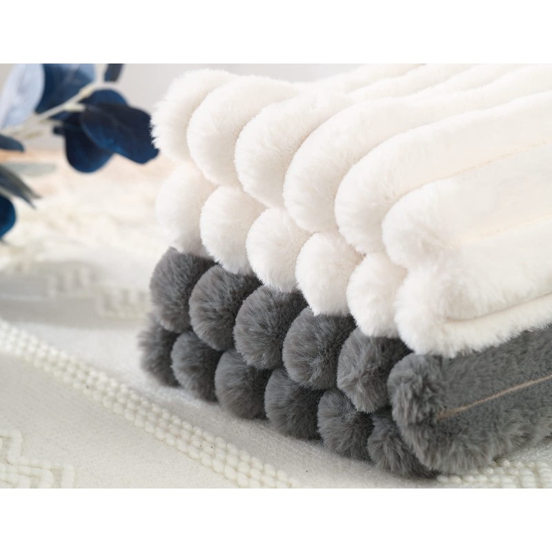 PANOD Faux Fur Decorative Lumbar Throw Pillow Covers 12 x