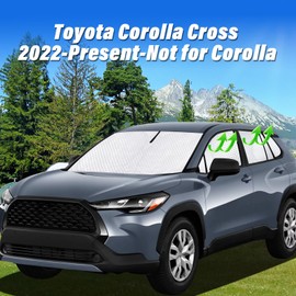 KMF 8pcs Thicken Full Window Sun Shades for Toyota Corolla Cross 2022-2025 Accessories, Windshield Sunshade Car Window Covers for Side Rear, UV Block and Blackout Privacy for Camping Outdoor