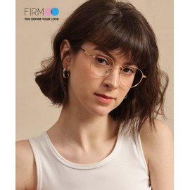 Firmoo Round Blue Light Blocking Glasses for Computer Use, Classic Round Eyeglasses Frames for Women/Men, Bronze