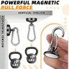 FINDMAG Magnetic Hooks with Swivel Carabiner, Neodymium Magnet Hooks for