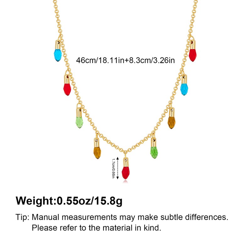 Christmas Statement Necklace for Women Colorful Light Pendant Xmas Fashion
