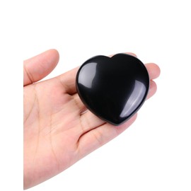 CrystalTears Obsidian Heart Stone 60 mm Large Crystals Healing Stones Heart Shape Worry Stone Reiki Healing Gemstone Amullet Spiritual Gifts for Women