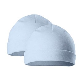 Mansuri Premature Pack of 2 Baby Beanie Hat Tiny Baby Boys Girls Hat Colour Choice 100% Cotton Soft Baby Hat PRH3 (Sky Blue)