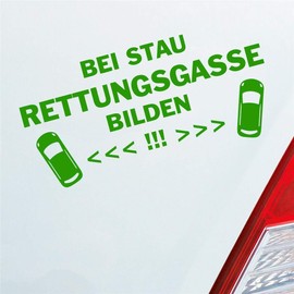 Hellweg Druckerei Car Sticker Rear Window Sticker with German Text "Bei Stau Rettungsgasse bilden! Feuerwehr Leben retten