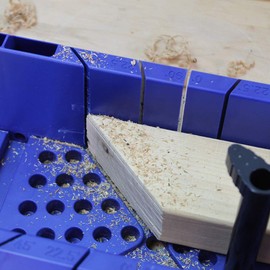 Plastic Mitre Box with Pegs 310mm (12.1/4in), Blue