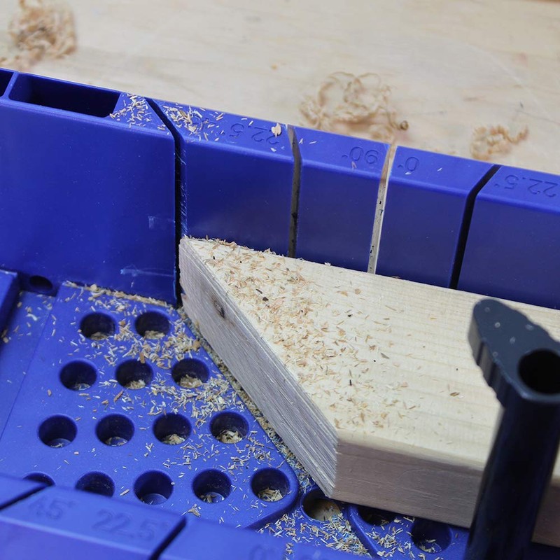 Plastic Mitre Box with Pegs 310mm (12.1/4in), Blue