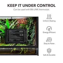 BN-LINK Reptile Heating Pad 8" X 12" with Adjust Knob, Adjustable Temperature Electric Indoor Under Tank Terrarium Heating Mat Waterproof for Turtles, Lizards, Frogs, and Other Reptiles