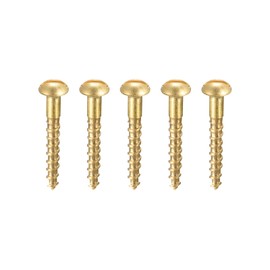 sourcing map Wood Screws M1.6 x 12 mm Slotted Round Head Brass Pack of 100