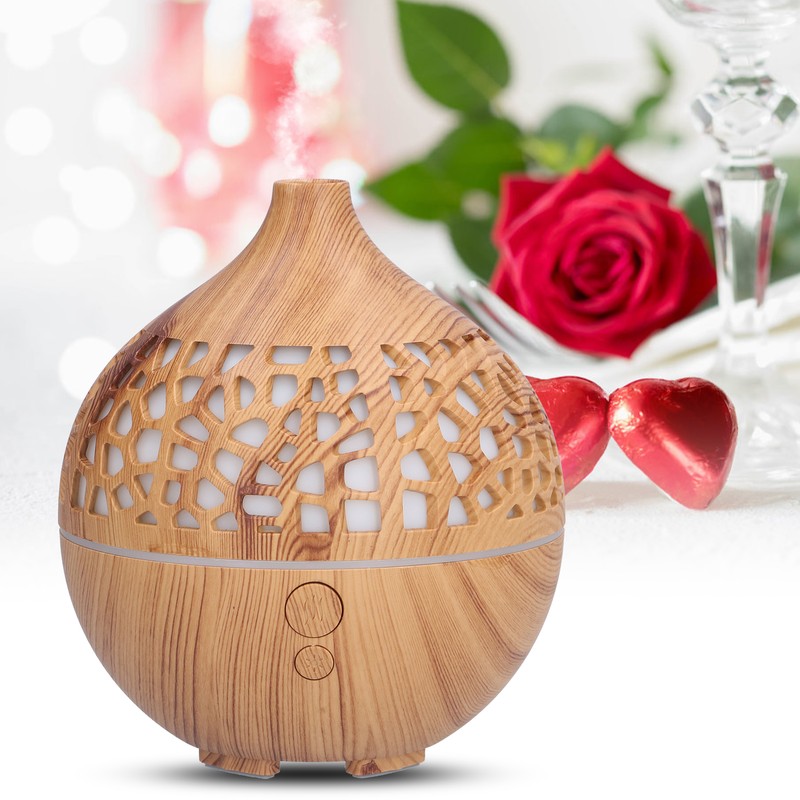 180ml Wood Grain Air Humidifier USB Charging Colorful Lights Air