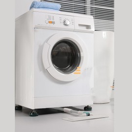 Anti-vibration, increased height for better air circulation, versatile and durable material for washing machine foot pads