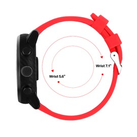 Turnwin 18mm 20mm 22mm Width Silicone Quick Release Wristband Replacement Sports Straps Bracelet Watch Band Women Men Strap with Quick Release Pins for Smartwatch (Width:20mm, Red)