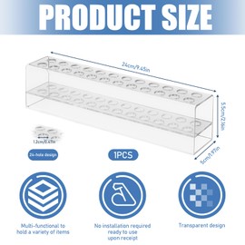 Acrylic Pen Display Stand, 24 Slots Pen Holder for Storage, Clear Paint Brush Holder, Acrylic Pen Organizer for Home Office Desk Store Supplies (24 Slots)