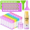 100 Pcs Lip Balm Tubes with 2 Filling Tray and