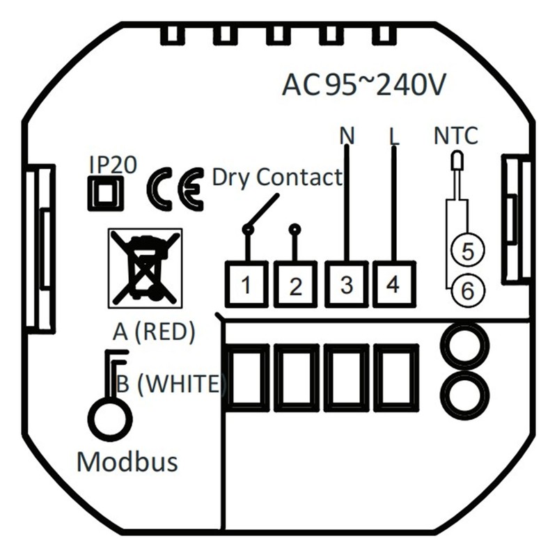 Smart Temperature Controller IP20 Protection PC ABS White Programmable Boiler