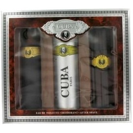 Cuba Gold Gift Set by Fragluxe - 3.3 oz Eau De Toilette Spray + 3.3 oz After Shave Spray + 6.7 oz Body Deodorant Spray for Men - Scent of Bergamot, Lavender, Woods and Jasmine | Ideal for Night Wear