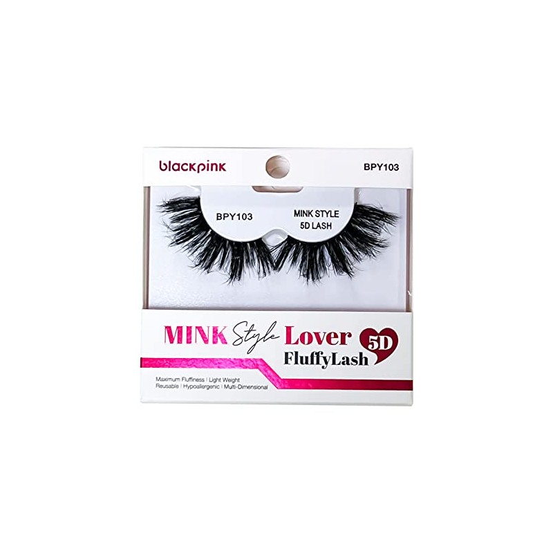 BlackPink Mink Style Lover Fluffy Lash 5D Fluffy Reusable Light