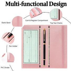 Airkit Boho Floral Checkbook Cover for Personal, PU Leather for Women